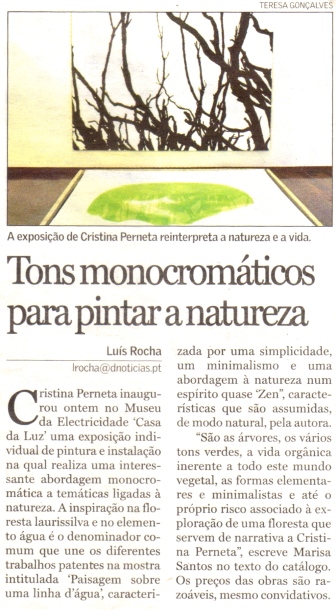 Tons monocromáticos para pintar a natureza | Diário de Notícias da Madeira, 13 Dezembro 2006